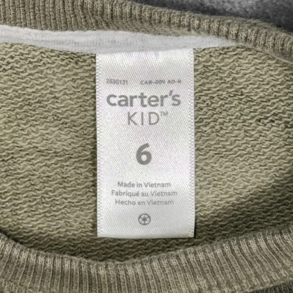 Carter's Kids Camouflage‎ Sweatshirt Size 6 Long Sleeve Crewneck Denim Pocket